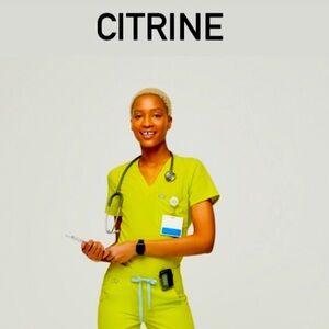 Citrine figs scrub top